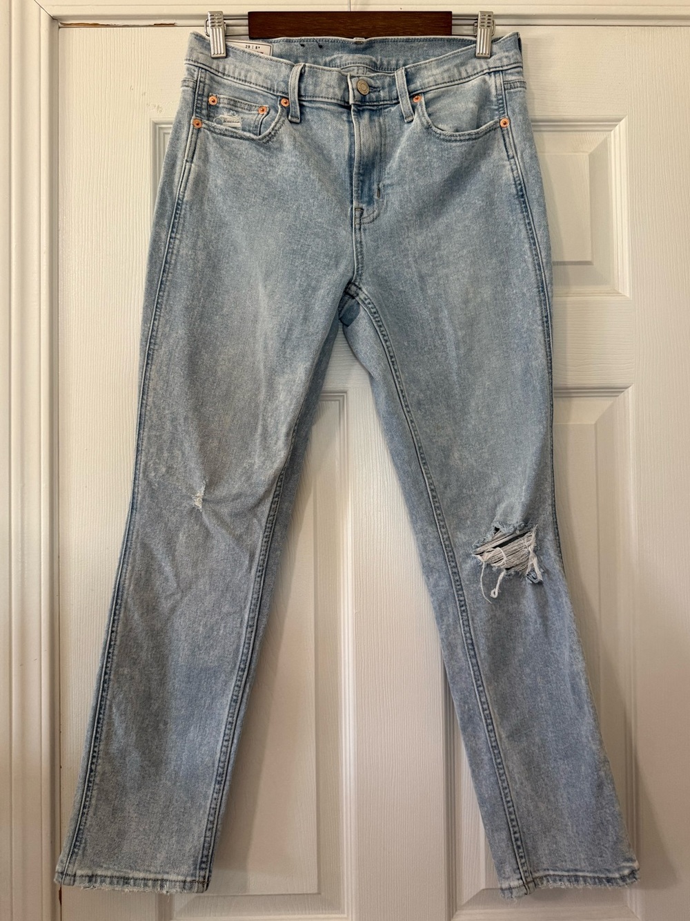 GAP Vintage Slim Mid Rise Light Wash Distressed Jeans-Size 8